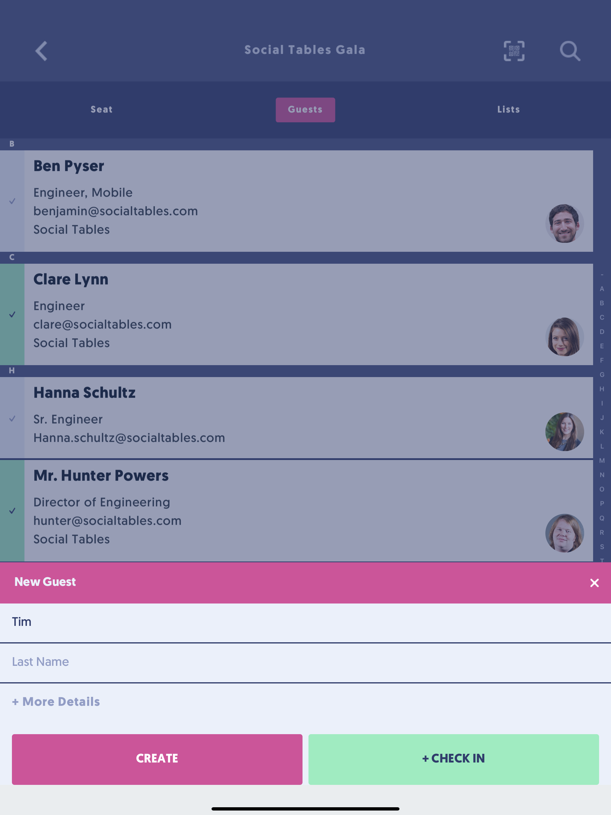 Check-In by Social Tables