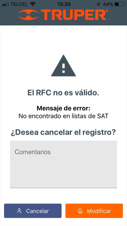 Truper Alta de Clientes