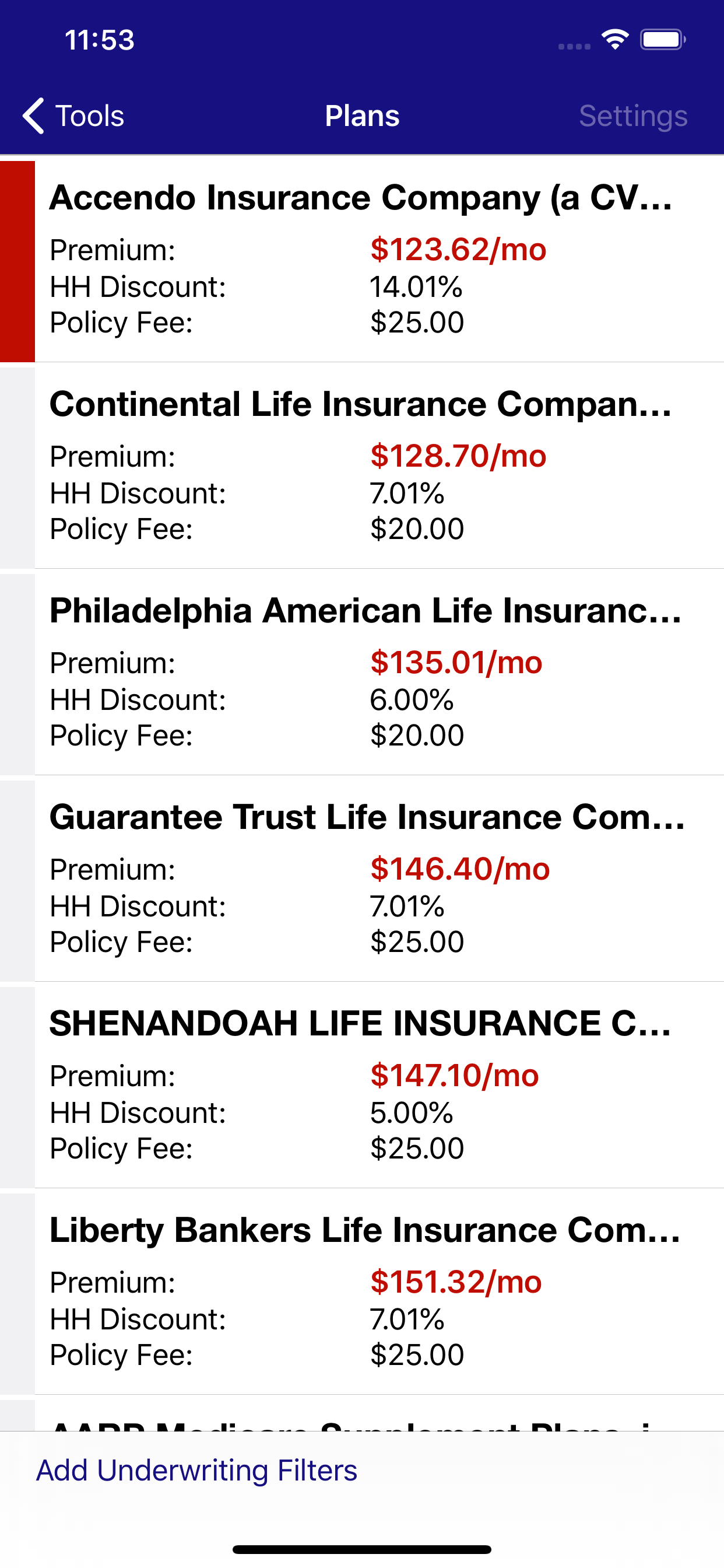 Messer Financial Group Quoting screenshot 4
