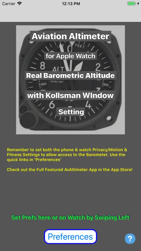 Aviation Altimeter for Watch screenshot 1 of 3