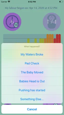 Contraction Time Tracker screenshot 2