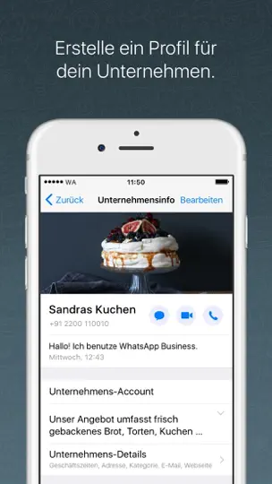 Screenshot von WhatsApp Business auf dem iPhone 1
