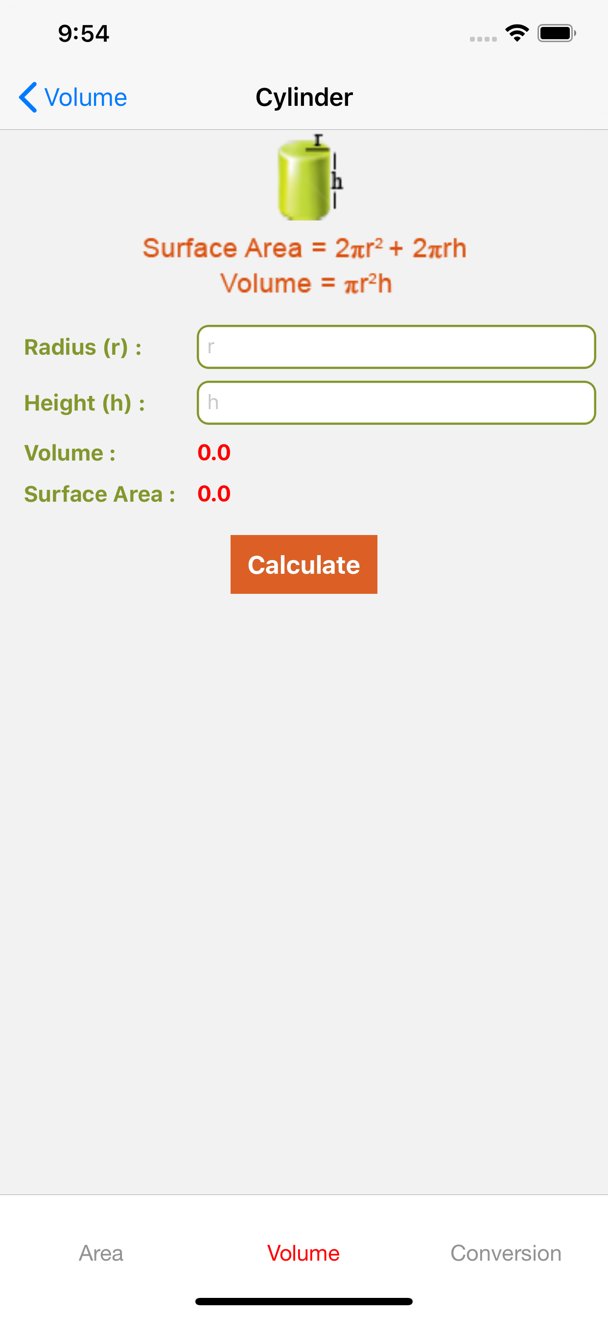 Area Volume and Conversion