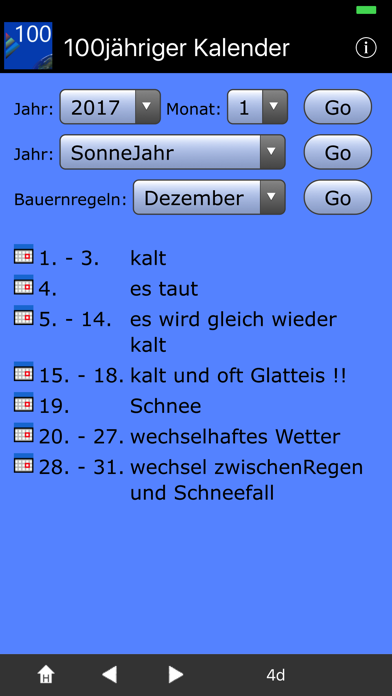 Screenshot #1 pour 100jähr. Kalender+Bauernregeln