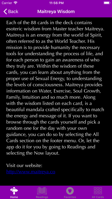 Maitreya Wisdom Cards Screenshot