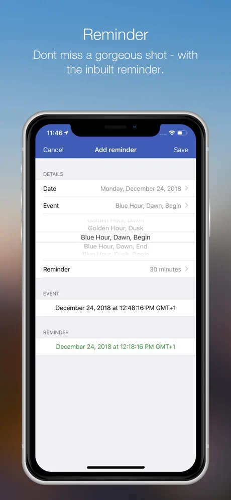 Blue Hour (Solar Calculator)