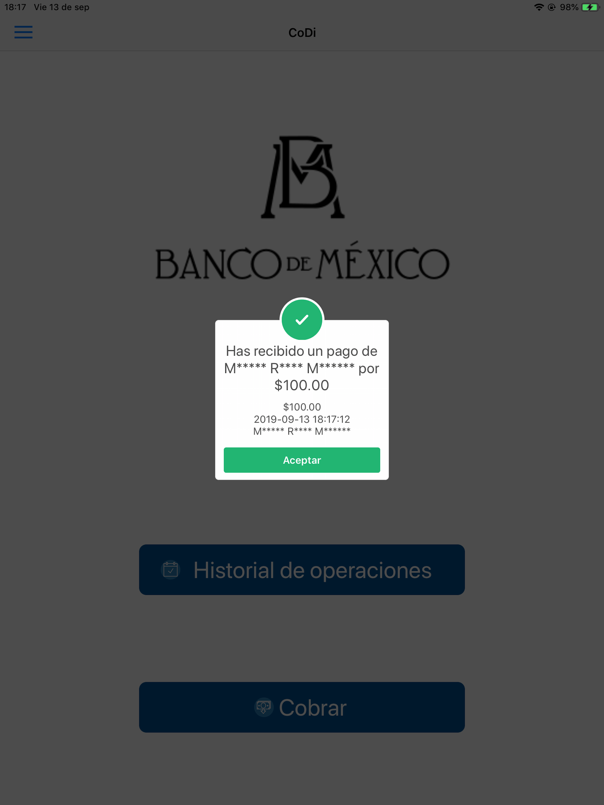 CoDi Banxico -solo para cobrar