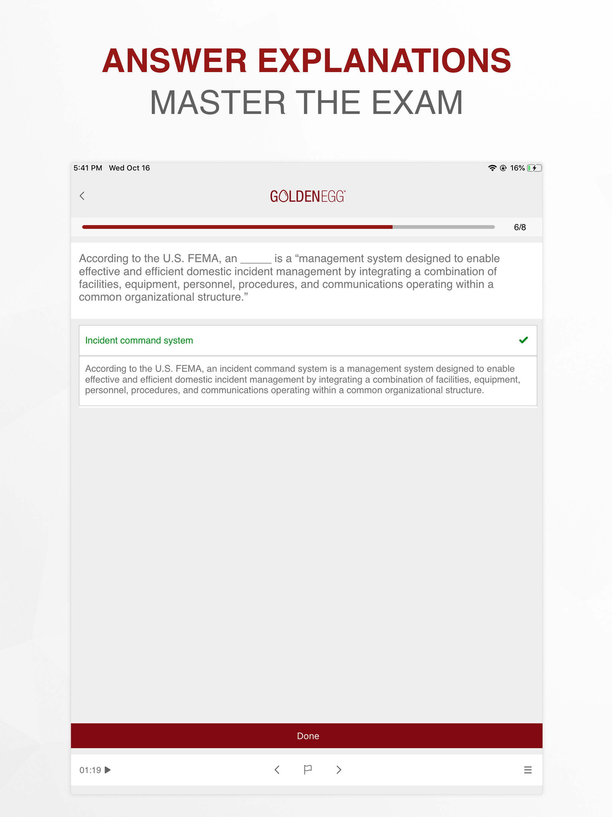 Golden Egg ASP® Practice Test screenshot 8