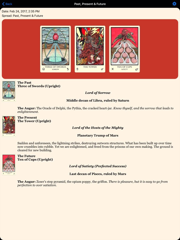 Tabula Mundi Tarot iPad screenshot 4 - Entertainment app