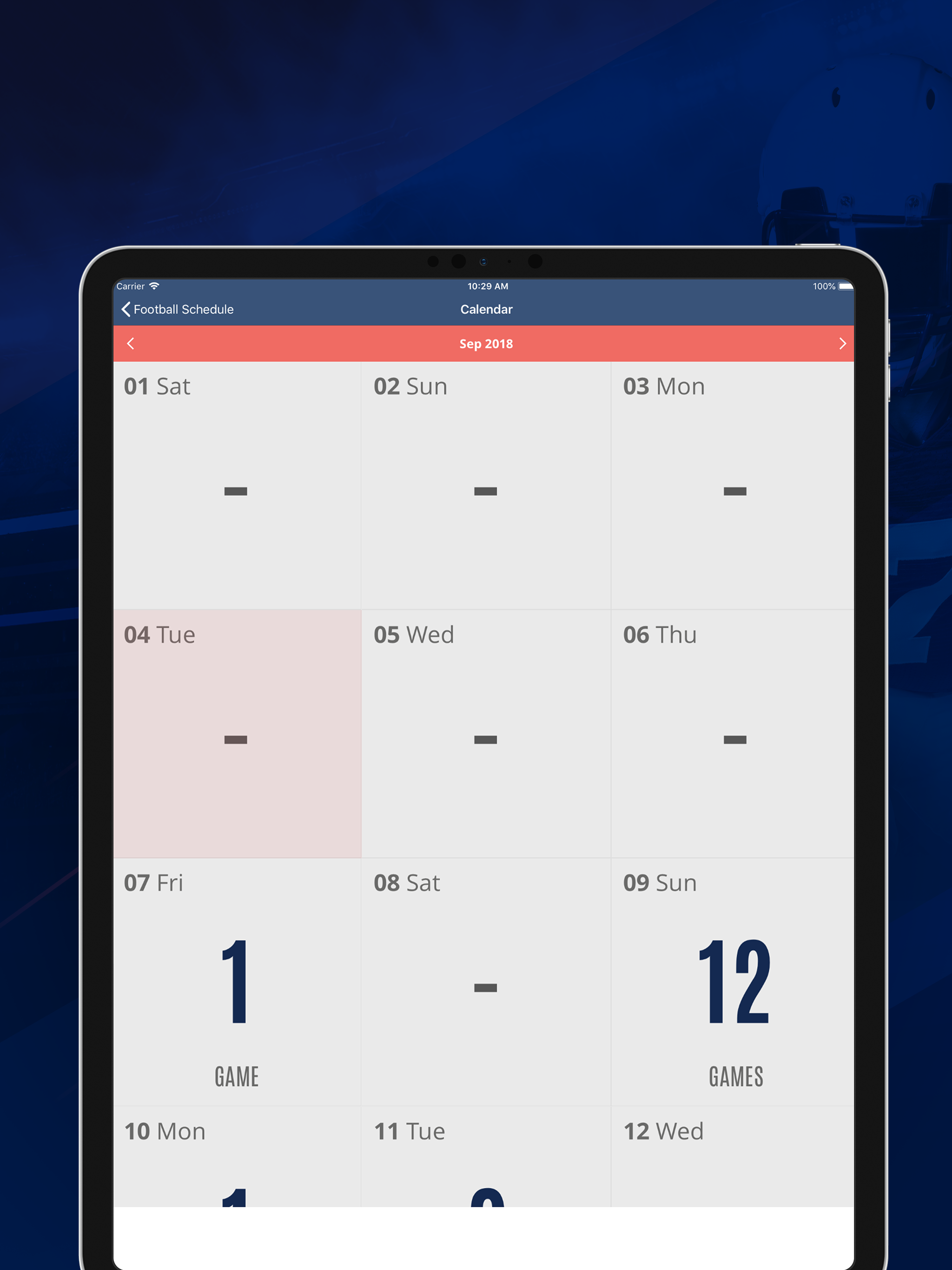 Football Schedule & Scores 25