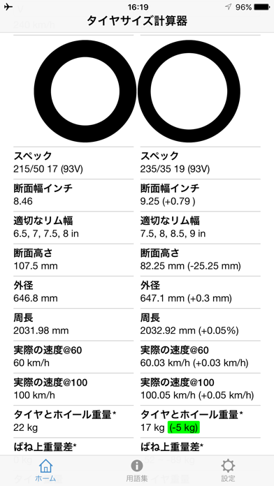 タイヤ計算機 screenshot1