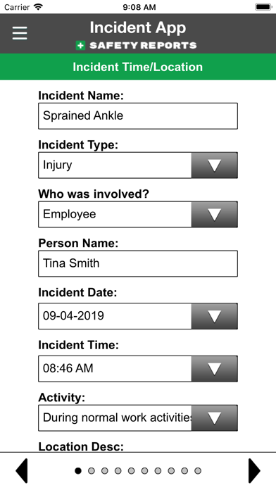 Safety Incident App screenshot 2