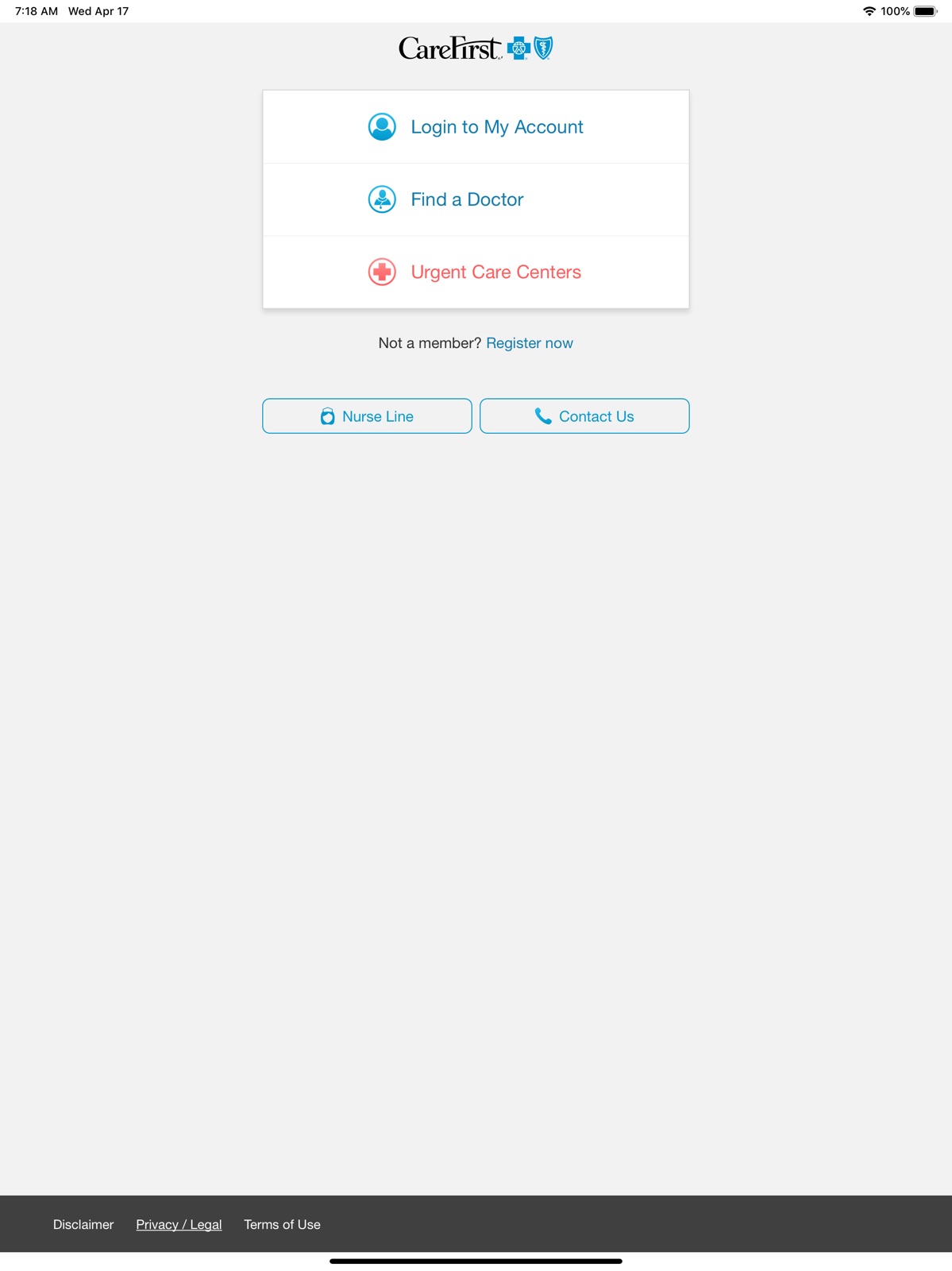 CareFirst ipad screenshot 1