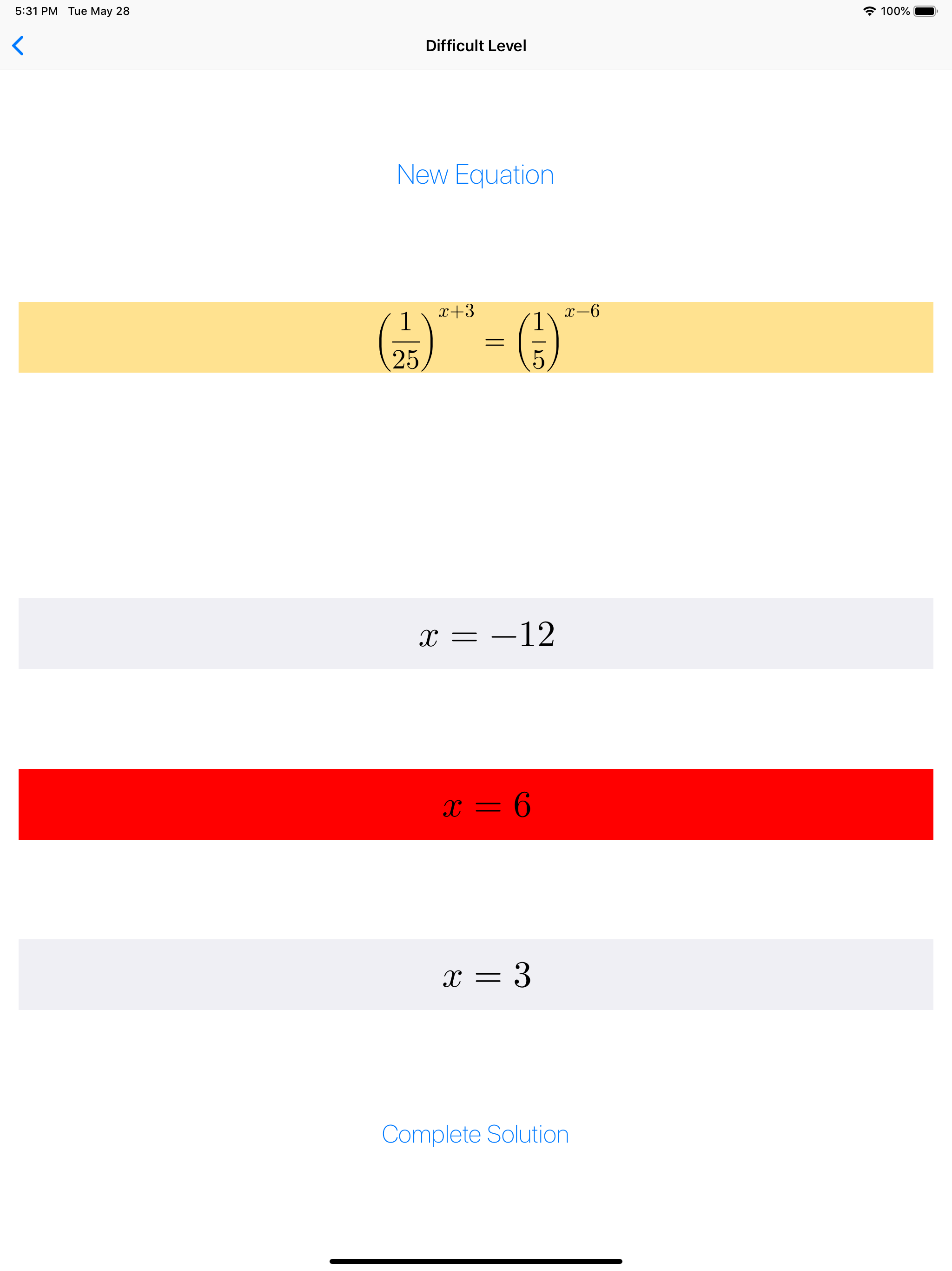 Exponential Equations   ++