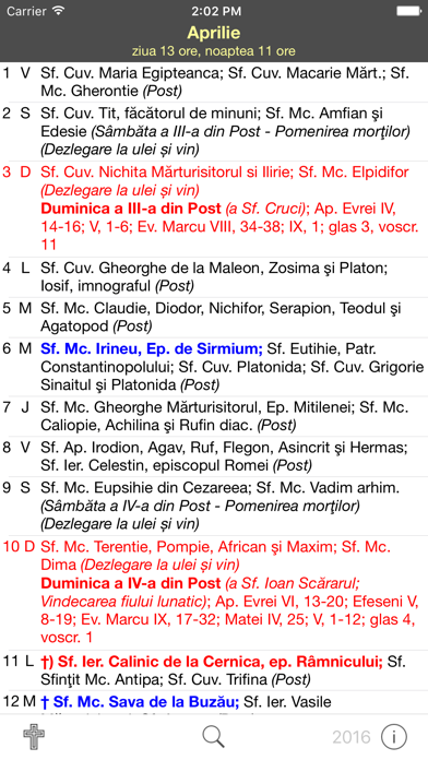 Calendar Creștin Ortodox Screenshot