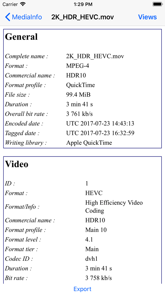 #2. MediaInfo (iOS) 由: MediaArea.net