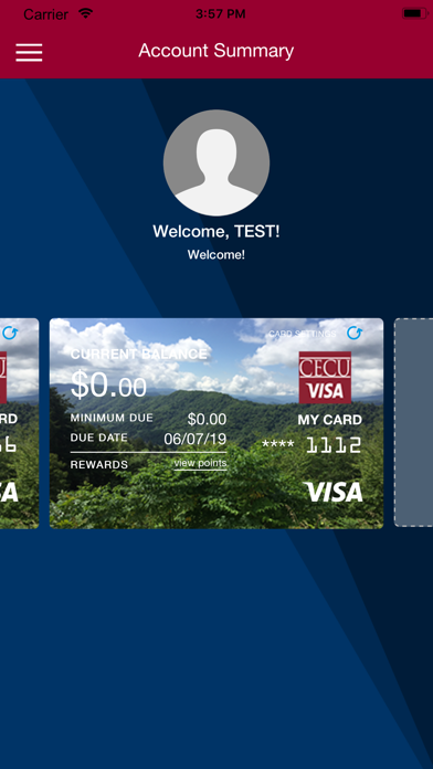 CECU Visa Screenshot