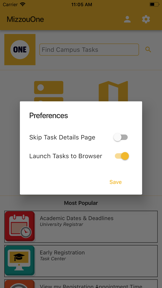 MizzouOne screenshot
