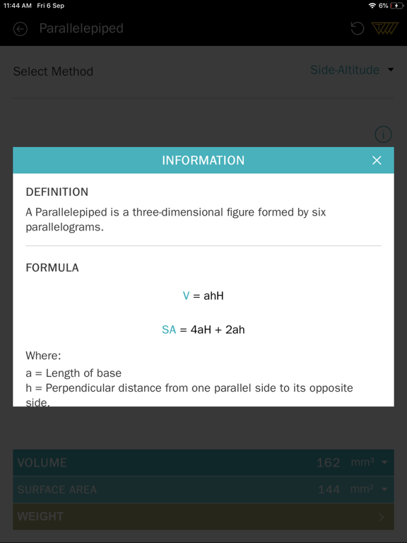 Area Volume Calculator iPad screenshot 4 - Utilities app