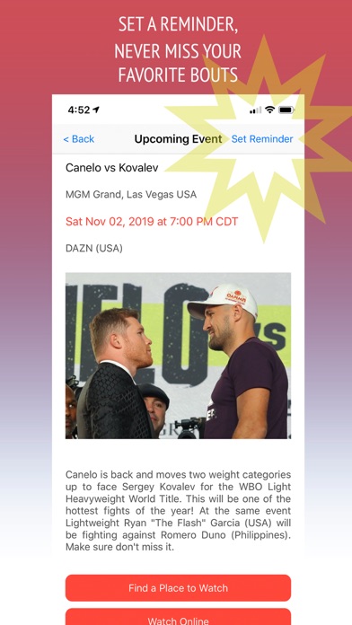 Boxing Showtimes screenshot 2