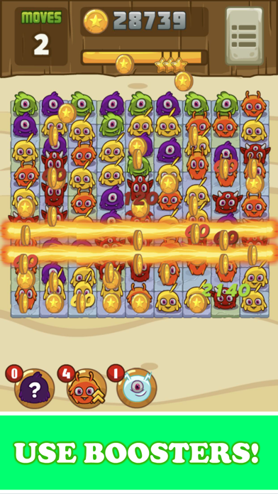 Screenshot #1 pour Funny Monsters puzzle Match 3