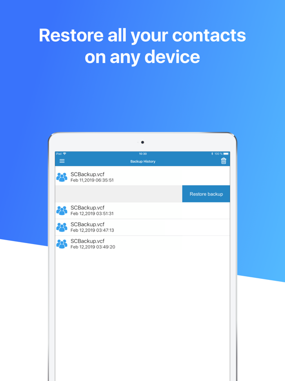Contacts Backup Pro & Restore iPad screenshot 4 - Productivity app
