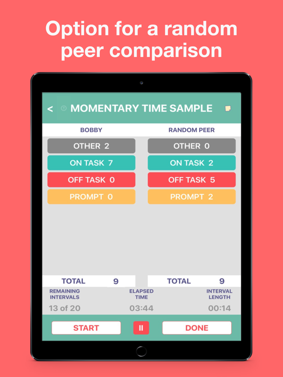 Behavior Observation Made Easy iPad screenshot 4 - Education app