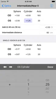 optics clinical calculator iphone screenshot 4