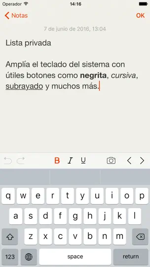 Captura de pantalla de Bloqueo Notas en iPhone 4