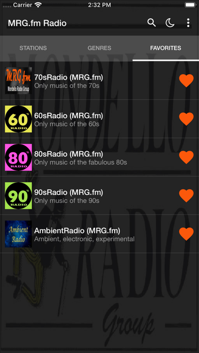 MRG.fm Radio App Screenshot