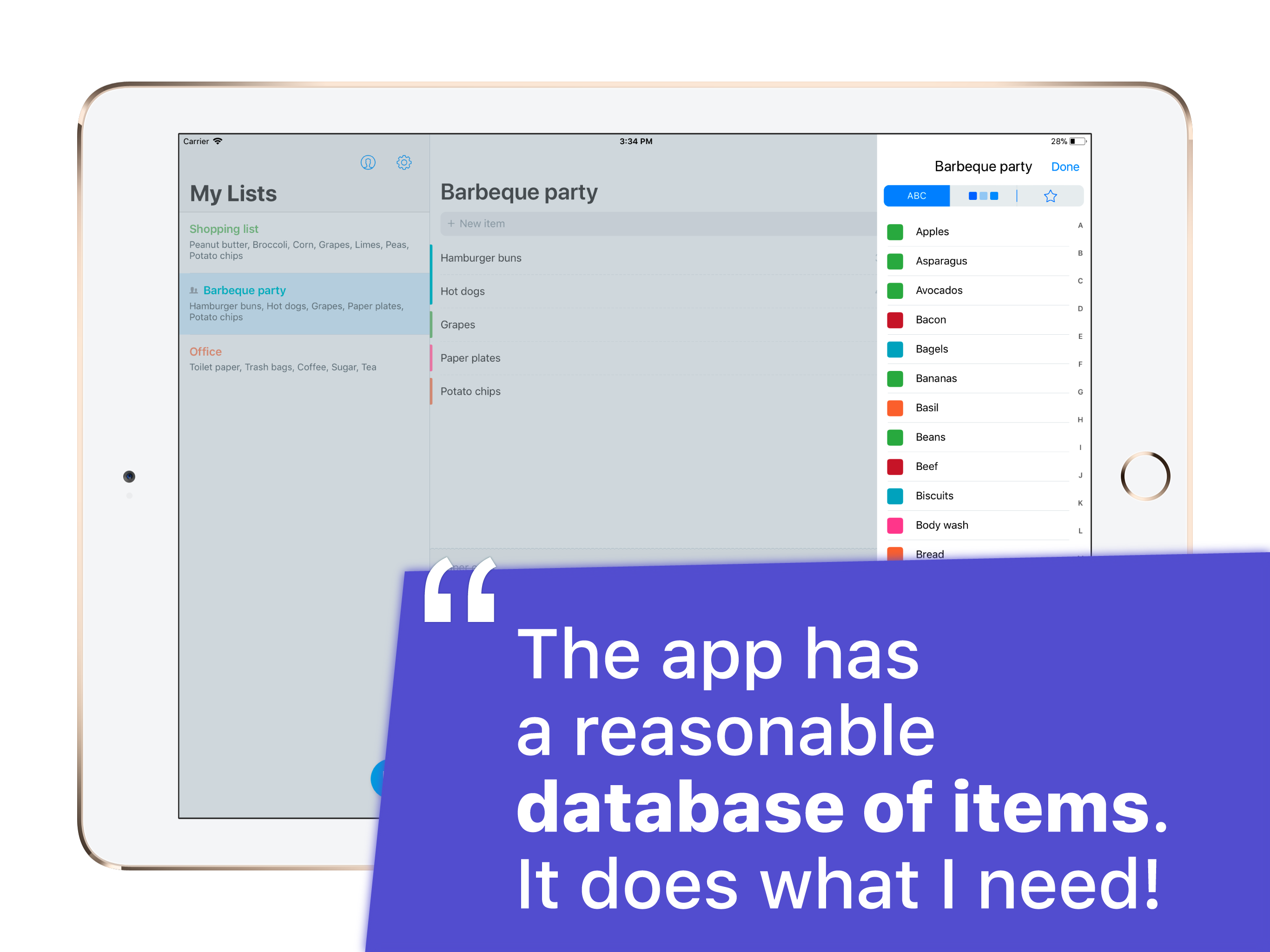Grocery List with Sync