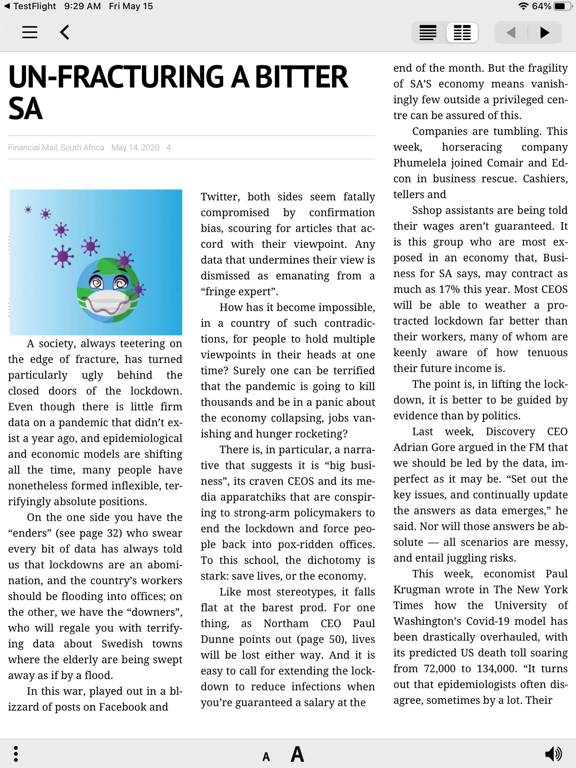 Financial Mail Magazine iPad screenshot 5 - Finance app