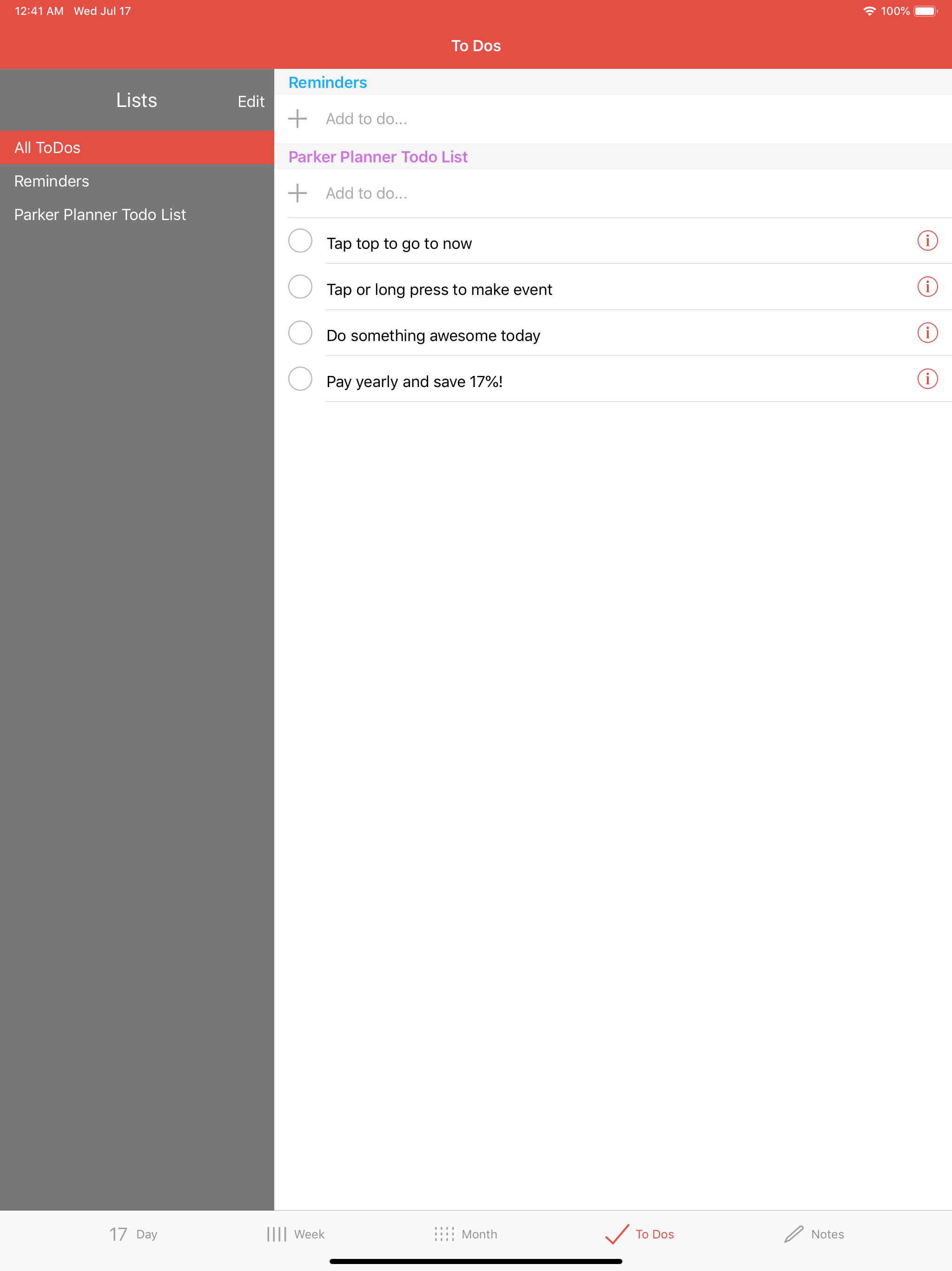 ParkerPlanner - Cal+Todo+Note