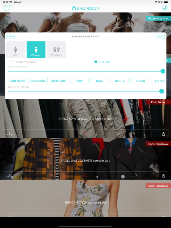 ShopDrop Sample Sales iPad screenshot 4 - Shopping app