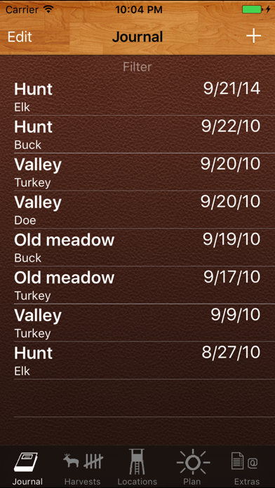 iHunt Journal Screenshot