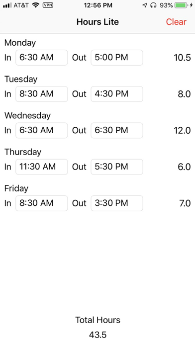 Hours Lite - Hours Calculator screenshot 4