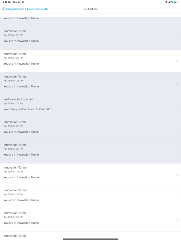 Cisco Innovation Center iPad screenshot