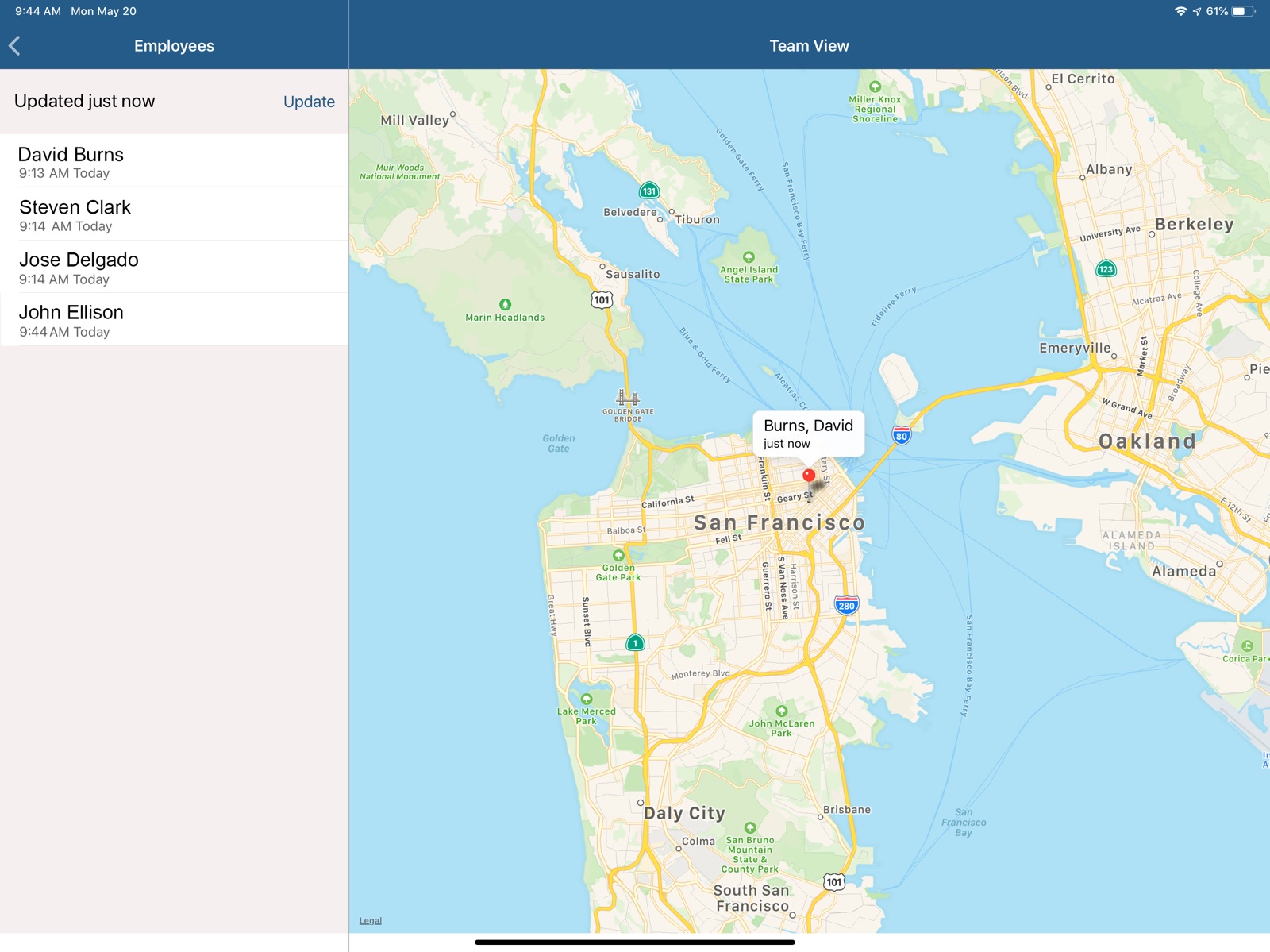 ExakTime Mobile–Time Clock App ipad screenshot 2