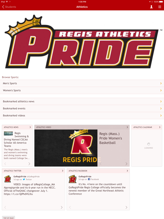 MyRegis, the Regis College app iPad screenshot 4 - Education app