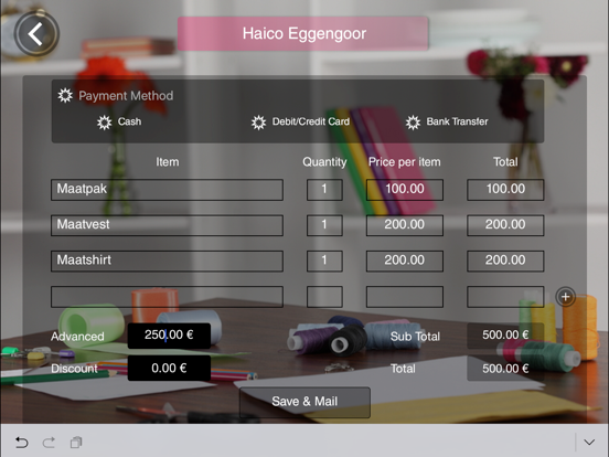Tailor Ordering iPad app afbeelding 4