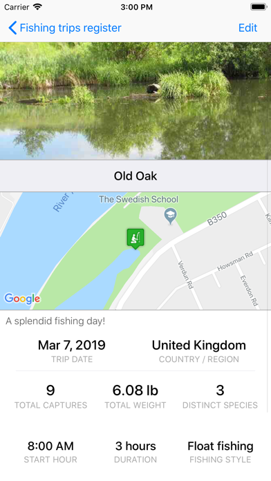 Fishing Organiser Screenshot