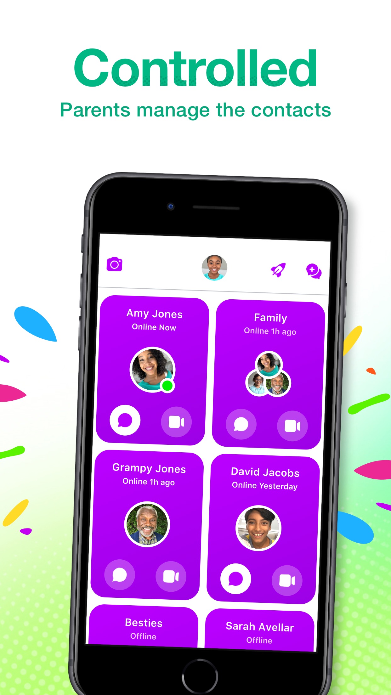Screenshot do app Messenger Kids