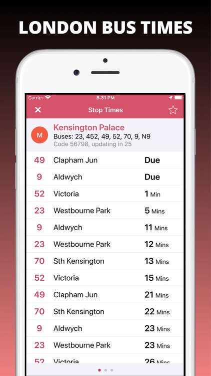 Buses Due: London bus times