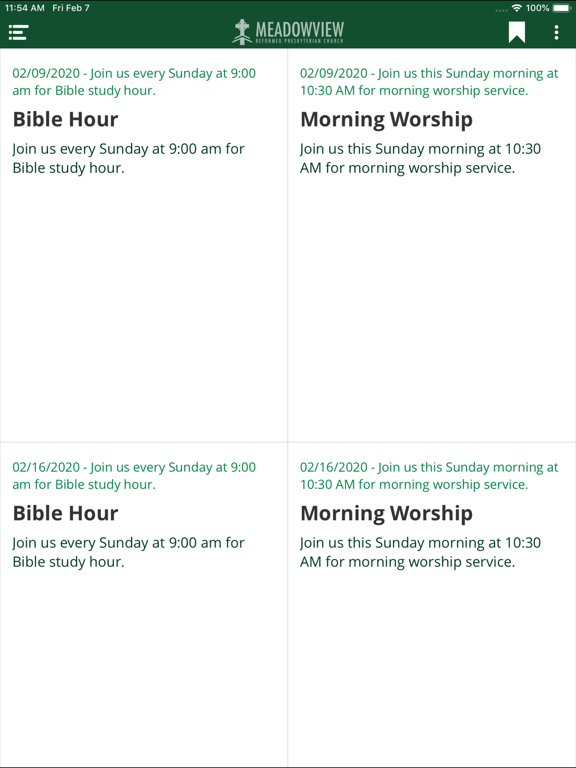 Meadowview Reformed PCA iPad screenshot 7 - Book app