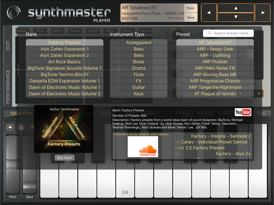 SynthMaster Player iPad app afbeelding 1