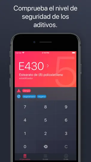 Captura de pantalla de Aditivos Alimentarios en iPhone 2