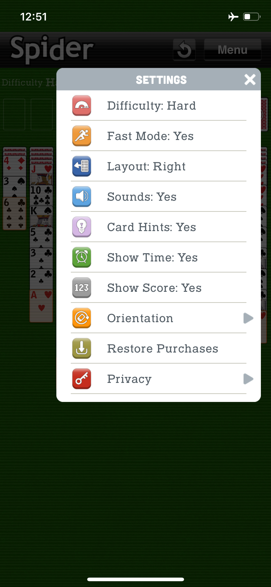 Spider Solitaire - Card Game