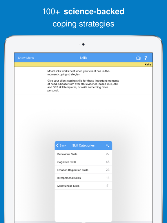 MoodLinks for Clinicians iPad screenshot 5 - Medical app