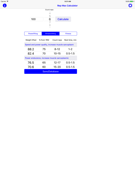 Screenshot #5 pour Rep Max Calculator