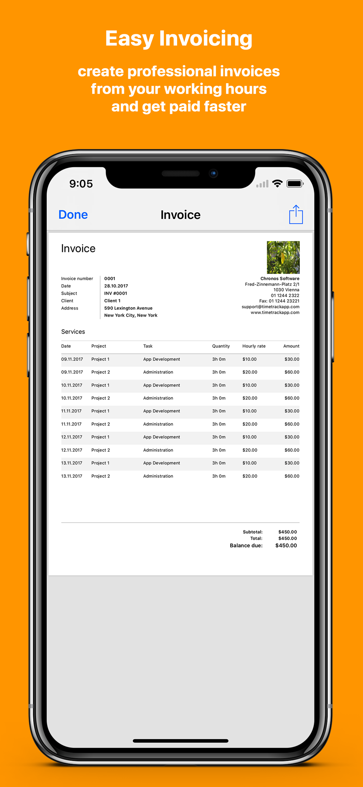 TimeTrack - Time tracking